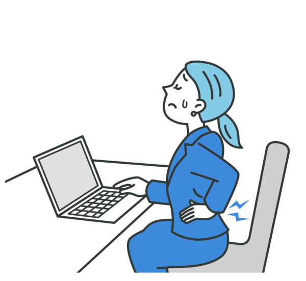 腰が痛むデスクワークの女性